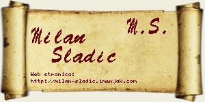 Milan Sladić vizit kartica